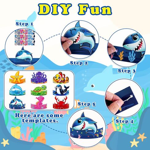 80UncleKimby 36PCS Jungle Safari Animal Crafts, DIY Paper Crowns Bulk Party Favors for Zoo Birthday Activities, Art and Craft Headbands Kit in Kuwait