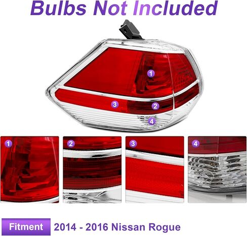 Outer Tail Lights Assembly Fit For 2014-2016 Nissan Rogue 2014 2015 2016 14 15 16 Nissan Rogue Rear Brake Lamp Left And Right Side Right Side in Kuwait