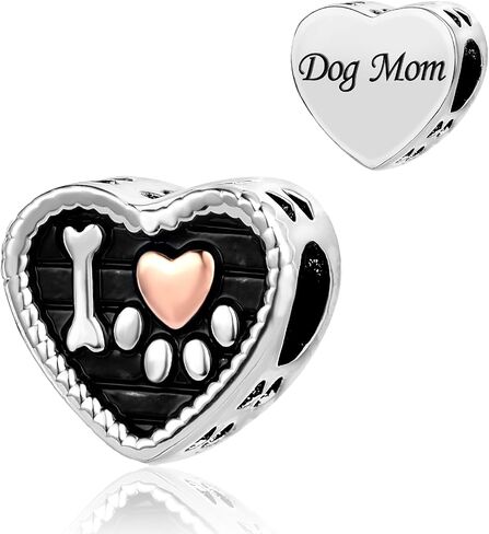Love Dog Paw Print Heart Charm Compatible with Pandora Charm Bracelet Family Christmas Red Gift Bead Friends Birthday Anniversary in Kuwait