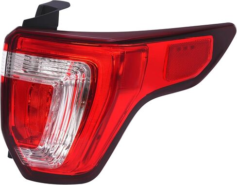 KUAFU Tail Light w/Bulb Compatible with 2016-2019 Ford Explorer Tail Lamp Rear Brake Lamp Red+Clear Lens Plastic Driver Side Replacement for FB5Z13405A FO2800251 in Saudi Arabia