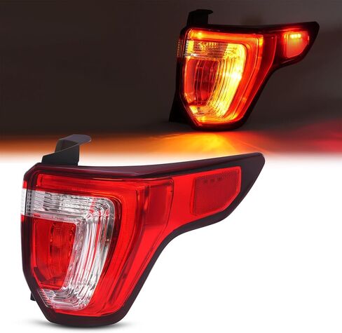 KUAFU Tail Light w/Bulb Compatible with 2016-2019 Ford Explorer Tail Lamp Rear Brake Lamp Red+Clear Lens Plastic Driver Side Replacement for FB5Z13405A FO2800251 in Saudi Arabia