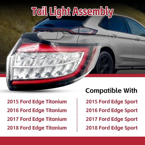 HT4Z-13405-D مجموعة ضوء الذيل متوافقة مع 2015 2015 2017 2017 فورد إيدج تيتانيوم/الرياضة مصباح الذيل المصباح الخلفي جانب الركاب يمينًا #FO2801243 in Kuwait