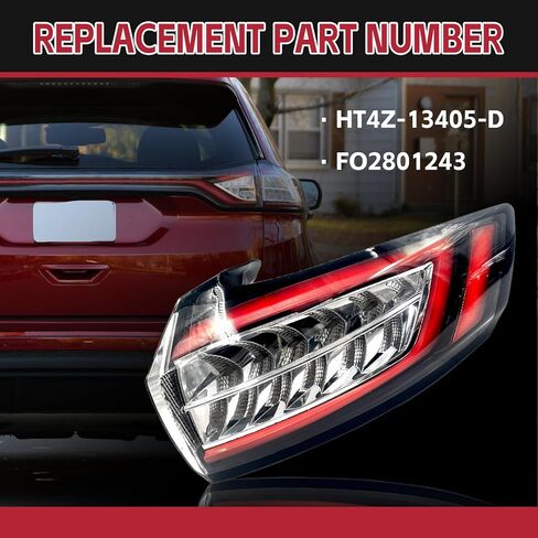 HT4Z-13405-D مجموعة ضوء الذيل متوافقة مع 2015 2015 2017 2017 فورد إيدج تيتانيوم/الرياضة مصباح الذيل المصباح الخلفي جانب الركاب يمينًا #FO2801243 in Kuwait