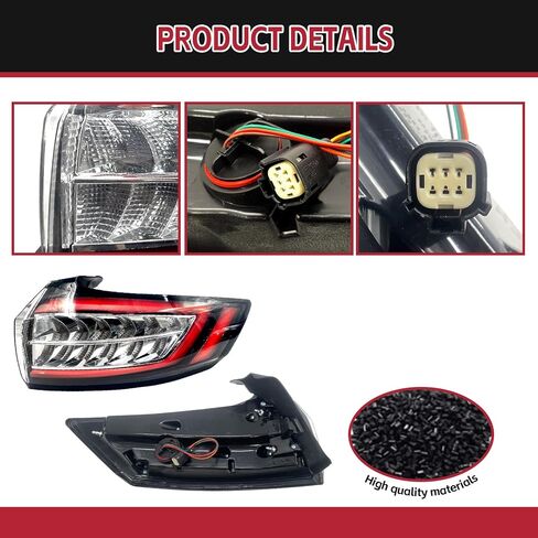 HT4Z-13405-D مجموعة ضوء الذيل متوافقة مع 2015 2015 2017 2017 فورد إيدج تيتانيوم/الرياضة مصباح الذيل المصباح الخلفي جانب الركاب يمينًا #FO2801243 in Kuwait