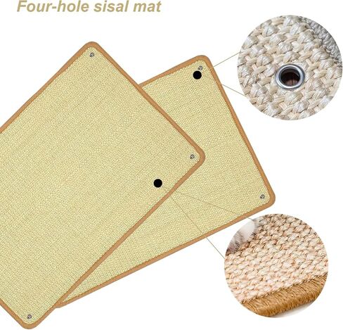 2PCS Rabbit Scratching Pads Natural Sisal Bunny Scratching Pads for Claw & Teeth Care with Anti-Slip Dot Embossing Process, 16x12 in in Saudi Arabia