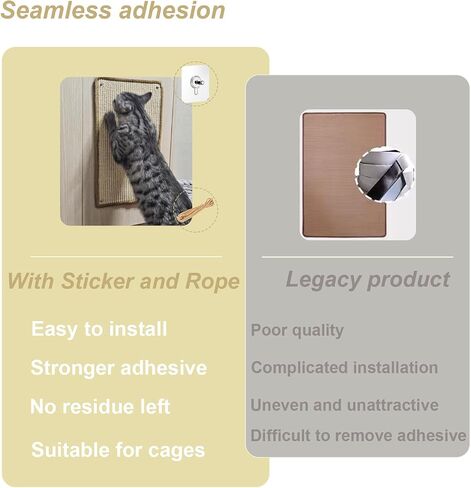 2PCS Rabbit Scratching Pads Natural Sisal Bunny Scratching Pads for Claw & Teeth Care with Anti-Slip Dot Embossing Process, 16x12 in in Saudi Arabia