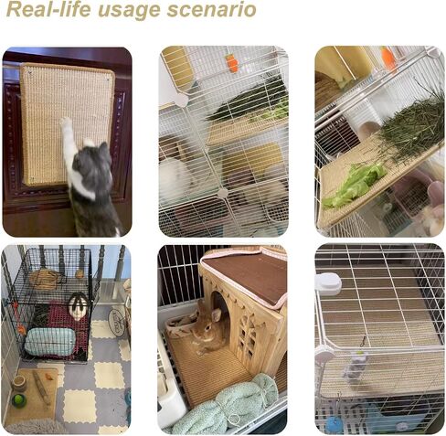 2PCS Rabbit Scratching Pads Natural Sisal Bunny Scratching Pads for Claw & Teeth Care with Anti-Slip Dot Embossing Process, 16x12 in in Saudi Arabia