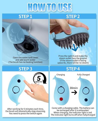 Cat Steam Brush for Shedding - 3 in 1 Steam Cat Brushes for Grooming and Massage - Whales Shaped Cat Brush with Steam for Dogs, Removing Tangled and Loose Hair(Pink) in Saudi Arabia