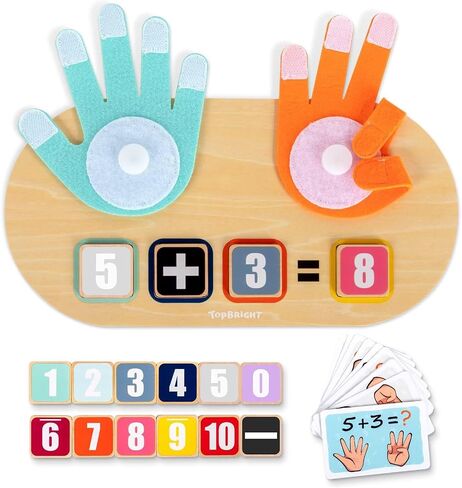 TOP BRIGHT Finger Math Addition & Subtraction Toys for Kids, Interactive Magnetic Beads Sorting Matching Learning Game for Ages 3 4 5+ Year, Educational Toys Gift for Preschoolers in Kuwait