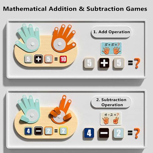 TOP BRIGHT Finger Math Addition & Subtraction Toys for Kids, Interactive Magnetic Beads Sorting Matching Learning Game for Ages 3 4 5+ Year, Educational Toys Gift for Preschoolers in Kuwait