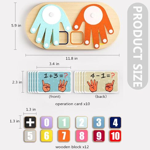 TOP BRIGHT Finger Math Addition & Subtraction Toys for Kids, Interactive Magnetic Beads Sorting Matching Learning Game for Ages 3 4 5+ Year, Educational Toys Gift for Preschoolers in Kuwait