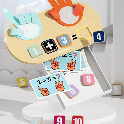 TOP BRIGHT Finger Math Addition & Subtraction Toys for Kids, Interactive Magnetic Beads Sorting Matching Learning Game for Ages 3 4 5+ Year, Educational Toys Gift for Preschoolers in Kuwait