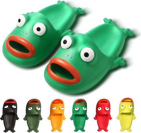 Womens Slides,Cloud Slides for Women Men,Frog Slippers,Frog Flip Flops,Funny House Slide Sandals for Beach Pool Shower Outdoor Indoor in Kuwait