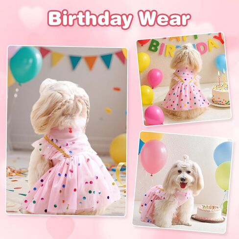 Small Dog Dresses Rose Flower Dog Cat Wedding Dress Puppy Tulle Dress Doggie Tutu Skirt Cat Outfit Pet Costume for Yorkie Teddy Chihuahua Clothes in Kuwait