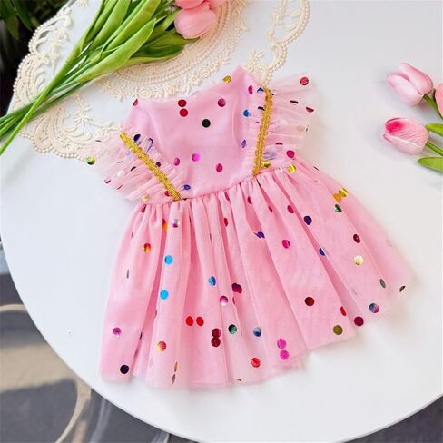 Small Dog Dresses Rose Flower Dog Cat Wedding Dress Puppy Tulle Dress Doggie Tutu Skirt Cat Outfit Pet Costume for Yorkie Teddy Chihuahua Clothes in Kuwait