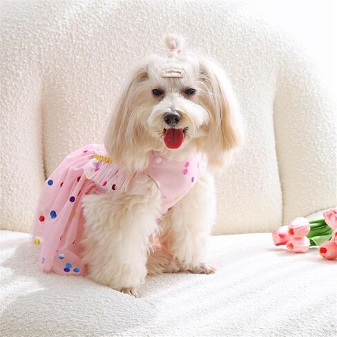 Small Dog Dresses Rose Flower Dog Cat Wedding Dress Puppy Tulle Dress Doggie Tutu Skirt Cat Outfit Pet Costume for Yorkie Teddy Chihuahua Clothes in Kuwait