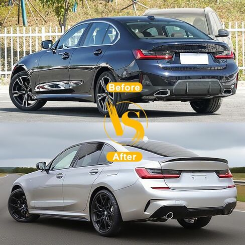 G20 Trunk Spoiler ، SPOVECTIONDER TAIL TAIL BEAD CAR الأسود اللامع ، مفسد جناح PSM على طراز PSM لعام 2019-2024 BMW G20 3 Series 330i M340i و G80 M3 All Models 2020 2022 2023 2023 in Kuwait