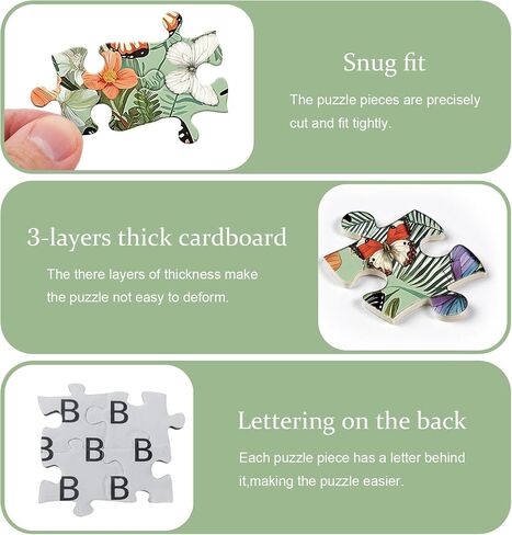 Butterfly Puzzles for Adults 1000 Pieces, Flower Animal Unique Art Puzzle Round, Jewels of The Fluttering Wings Jigsaw Puzzle Challenge in Saudi Arabia