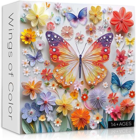 Butterfly Puzzles for Adults 1000 Pieces, Flower Animal Unique Art Puzzle Round, Jewels of The Fluttering Wings Jigsaw Puzzle Challenge in Saudi Arabia