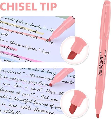 Highlighter - 12 Pack Color Tightlight ، وشفاف اللون الشفافة المرئية قلم الفلورسنت ، وعلامة نقطة إزميل عريضة ، قلم الفلورسنت ، المدرسة ، المكتب in Kuwait