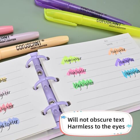 Highlighter - 12 Pack Color Tightlight ، وشفاف اللون الشفافة المرئية قلم الفلورسنت ، وعلامة نقطة إزميل عريضة ، قلم الفلورسنت ، المدرسة ، المكتب in Kuwait