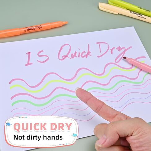 Highlighter - 12 Pack Color Tightlight ، وشفاف اللون الشفافة المرئية قلم الفلورسنت ، وعلامة نقطة إزميل عريضة ، قلم الفلورسنت ، المدرسة ، المكتب in Kuwait