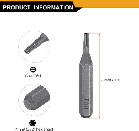 Harfington 10pcs T8H Torx screwdriver بت 5/32 in Kuwait