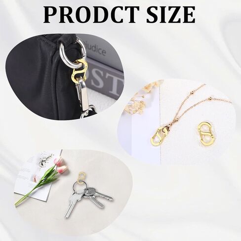 4 Pcs Double Opening Shortener Clasps, Stainless Steel Lobster Clasp Clip Pendant Bracelet Connector Extended, Clasps and Closures for Necklace Bracelet Jewelry Making and Repair (4 Sizes, Black) in Kuwait