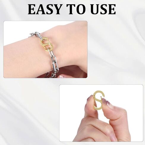 4 Pcs Double Opening Shortener Clasps, Stainless Steel Lobster Clasp Clip Pendant Bracelet Connector Extended, Clasps and Closures for Necklace Bracelet Jewelry Making and Repair (4 Sizes, Black) in Kuwait