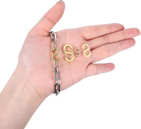 4 Pcs Double Opening Shortener Clasps, Stainless Steel Lobster Clasp Clip Pendant Bracelet Connector Extended, Clasps and Closures for Necklace Bracelet Jewelry Making and Repair (4 Sizes, Black) in Kuwait