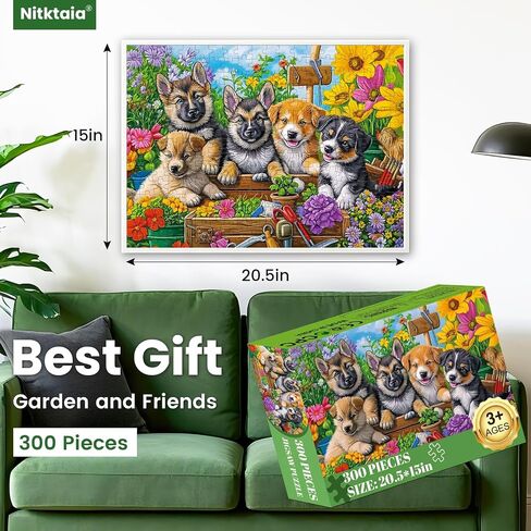 300 Piece Puzzles for Adults,Lakeside Camping Puzzle for Adults Teens,Large Piece Fun Jigsaw Puzzle for Kids Ages 8-10 10-12,Glossy & Sturdy Pieces,Challenging Family Game Great Gift Idea,20.5 x 15 in in Saudi Arabia