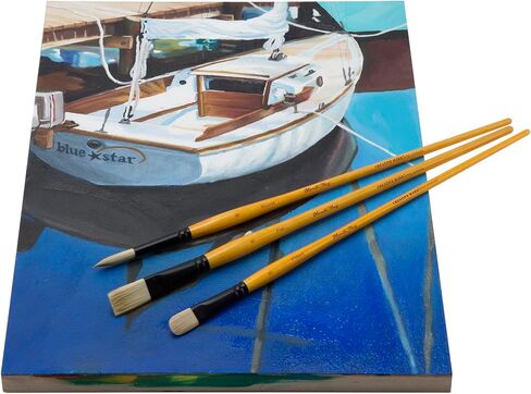 Creative Mark Paint Brush Set Mimik Hog Professional Synthetic Hog Bristle Brushes for Acrylics, Inks, Dyes, Gouaches, Watercolors, Easein & Egg Tempera - [Deluxe 20 Piece Set w/Leather Case] in Saudi Arabia