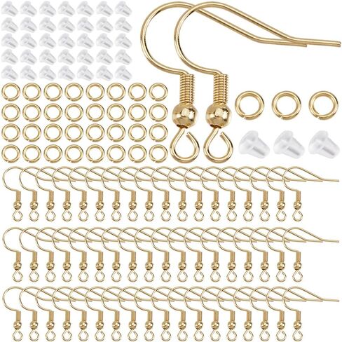 160 Sets 925 Sterling Silver Plated Silver Fish Hook Earring Wires French Wire Earring Hooks with Ear Nuts Dangle Hanging Stainless Steel Earring Findings Kits for Jewelry Making DIY Crafts in Saudi Arabia