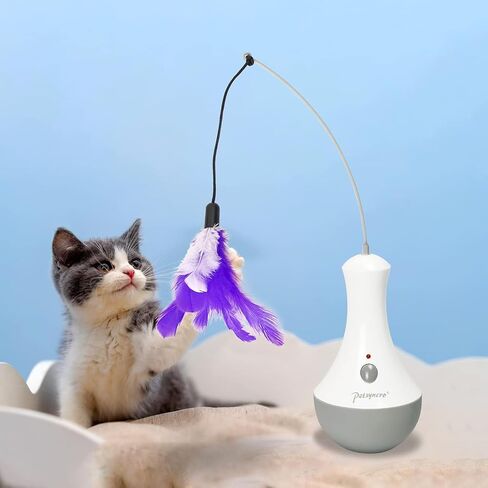 DOEL Interactive Cat Toys, Cat Feather Toys, Automatic Cat Toy for Indoor Cat, Electrical Cat Tumbler Toys for Kitten&Adult, Battery Powered Cat Toy, Cat Exercise Toys, Gift for Cat in Saudi Arabia