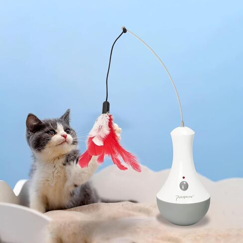 DOEL Interactive Cat Toys, Cat Feather Toys, Automatic Cat Toy for Indoor Cat, Electrical Cat Tumbler Toys for Kitten&Adult, Battery Powered Cat Toy, Cat Exercise Toys, Gift for Cat in Saudi Arabia