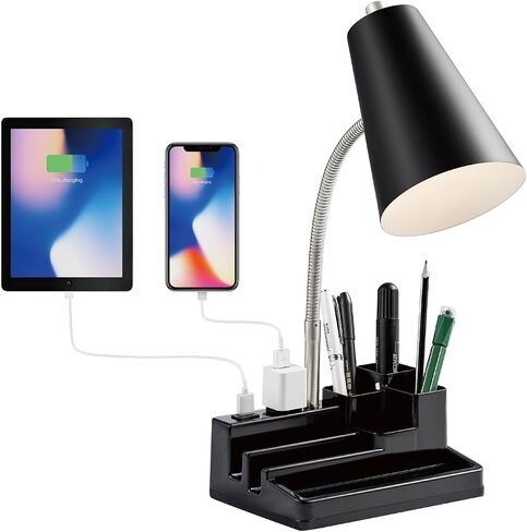 LED Clip on Desk Lamp with 1 USB Charging Port, Portable 360°Rotation Gooseneck Clip on Lamp, Clamp Light Modern Table Lamp for Reading, Working, Studying, Gentle Warm White Light, Eye Protect in Saudi Arabia