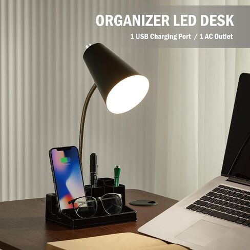 LED Clip on Desk Lamp with 1 USB Charging Port, Portable 360°Rotation Gooseneck Clip on Lamp, Clamp Light Modern Table Lamp for Reading, Working, Studying, Gentle Warm White Light, Eye Protect in Saudi Arabia