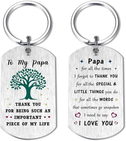 Papa Gifts - Papa Birthday Keychain for Men - Gift for Papa Christmas Valentines Father's Day Thanksgiving Easter in Saudi Arabia