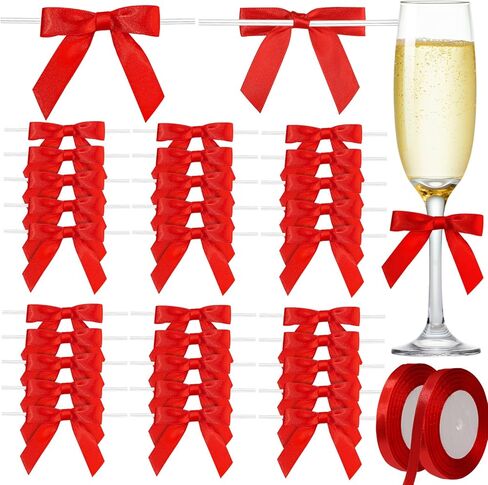 YGDZ Black Bows Set, 2.5" Premade 30 Counts Twist Tie Bow for Party Decorations, 2 Roll 3/8" 25 Yards Thin Satin Black Ribbon, Bow for Cake, Balloons, Gift Wrapping in Saudi Arabia