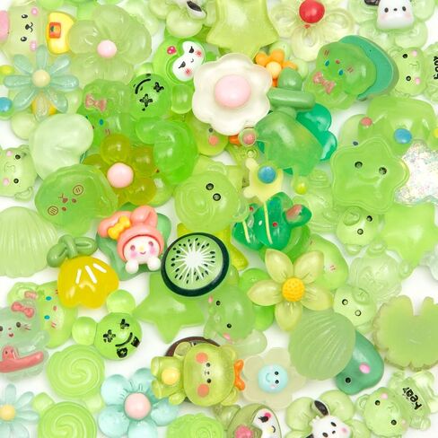 60pcs Slime Charms Cartoons Cute Set Bulk Mixed Lot Assorted Cartoons Resin Flatback Cute Sets for DIY Crafts Making Ornament Scrapbooking in Saudi Arabia