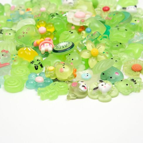 60pcs Slime Charms Cartoons Cute Set Bulk Mixed Lot Assorted Cartoons Resin Flatback Cute Sets for DIY Crafts Making Ornament Scrapbooking in Saudi Arabia