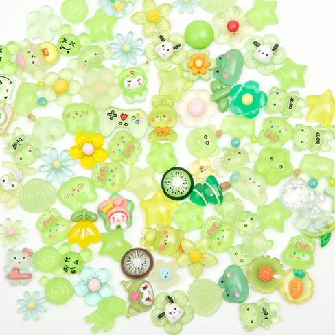 60pcs Slime Charms Cartoons Cute Set Bulk Mixed Lot Assorted Cartoons Resin Flatback Cute Sets for DIY Crafts Making Ornament Scrapbooking in Saudi Arabia