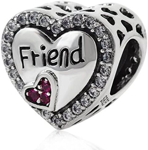 Hearts Tiara Charm 925 Sterling Silver Princess Crown Beads with Pink CZ for European Bracelet in Kuwait