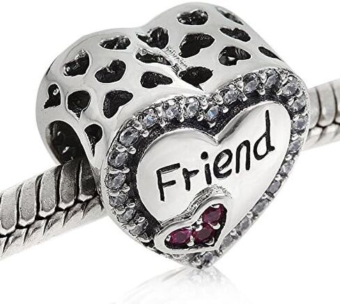 Hearts Tiara Charm 925 Sterling Silver Princess Crown Beads with Pink CZ for European Bracelet in Kuwait