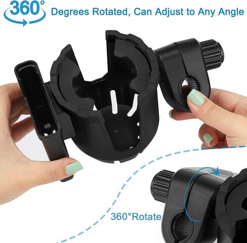 Accmor Stroller Cup Holder مع حامل الهاتف ، حامل كأس الدراجة ، حامل مشروبات هاتفي في كأس Universal 2 في 1 in Saudi Arabia