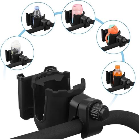 Accmor Stroller Cup Holder مع حامل الهاتف ، حامل كأس الدراجة ، حامل مشروبات هاتفي في كأس Universal 2 في 1 in Saudi Arabia