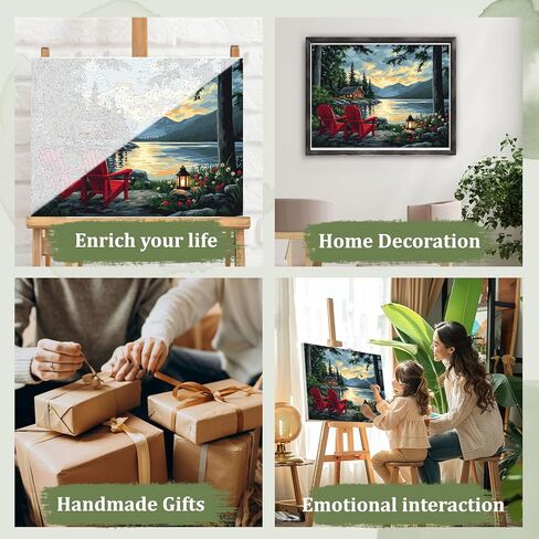 MAXBYE Magical Forest Paint by Numbers Kits for Adults Beginners with Wooden Frame, Easy Canvas Paint by Numbers Sunset and Twilight, DIY Oil Painting Art Kit for Home Wall Decoration 12X16 inch in Saudi Arabia