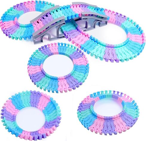 Tracks Car Toys for 3 4 5 6 Year Old Girls Kids,177 PCS 360°Rotating Track Flexible Car for Girls 3-5 Toddler Flex Track Race Cars Toys Birthday Gifts in Saudi Arabia