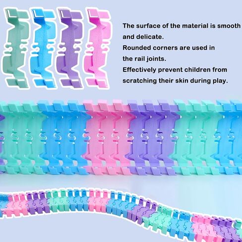 Tracks Car Toys for 3 4 5 6 Year Old Girls Kids,177 PCS 360°Rotating Track Flexible Car for Girls 3-5 Toddler Flex Track Race Cars Toys Birthday Gifts in Saudi Arabia