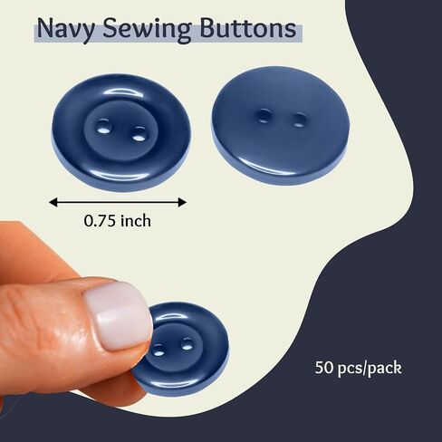 White Buttons for Sewing Pack of 50 3/4" (19mm) 2 Hole Round Plastic Buttons Glossy 0.75 inch 30L Plain Bulk Ideal for Lab Coat Pants Suit Workwear School Outfits Aprons Crafts DIY in Saudi Arabia